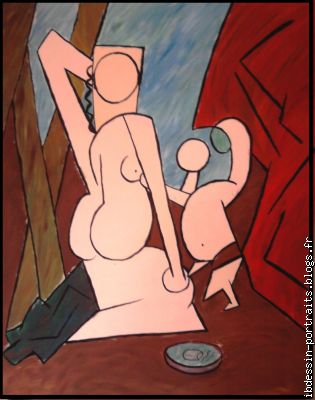 peinture façon Picasso, acrylique (50x65)
